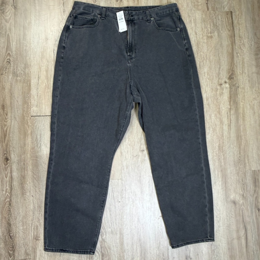 NWT American Eagle Curvy Mom Jeans 18 Dark Gray Tapered Womens Denim